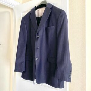 Hart Schaffner Marx Dark Blue Pinstripe Suit